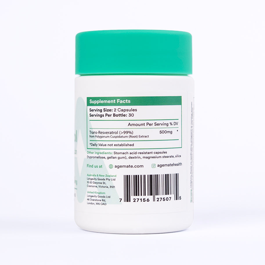 Resveratrol Supplement for DNA Repair (60 x 250mg Capsules)