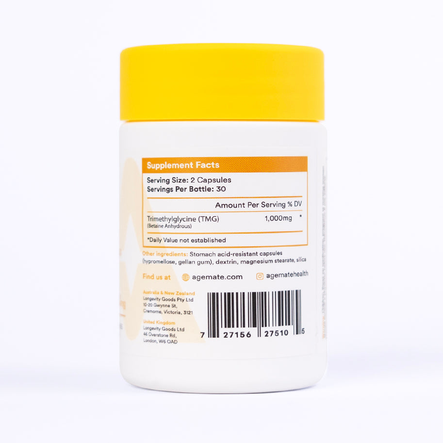 TMG (Betaine) for Methyl Donation (60 x 500mg Capsules)