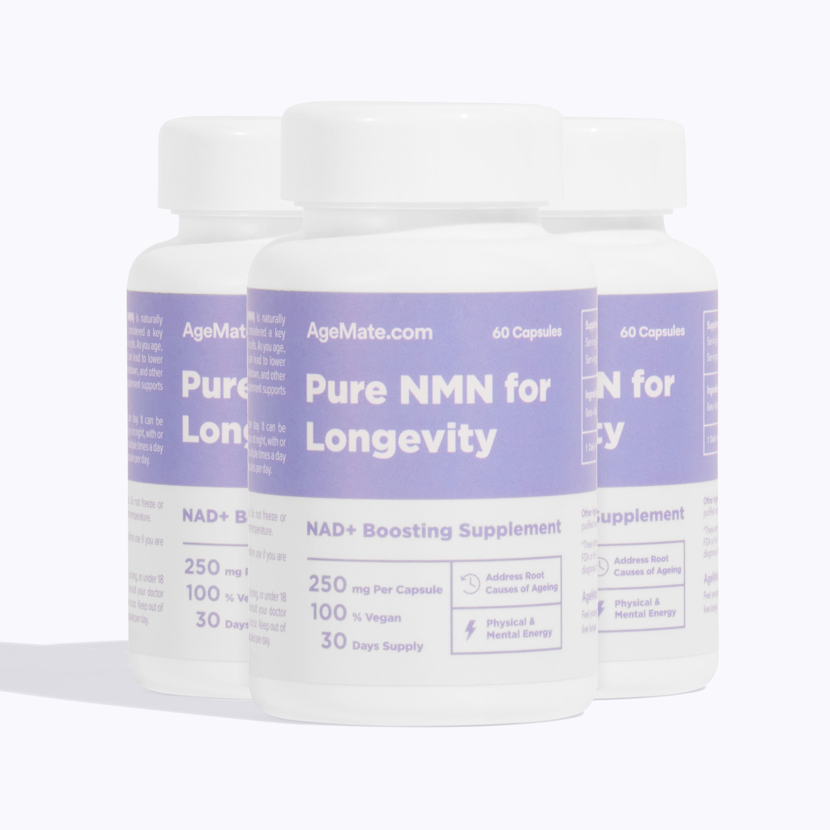 NAD+ 用 NMN サプリメント 3 パック (250mg カプセル x 60 個)